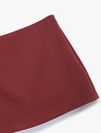 Slim Fit Cep Detaylı Mini Şort Etek