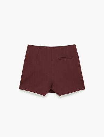 Slim Fit Cep Detaylı Mini Şort Etek