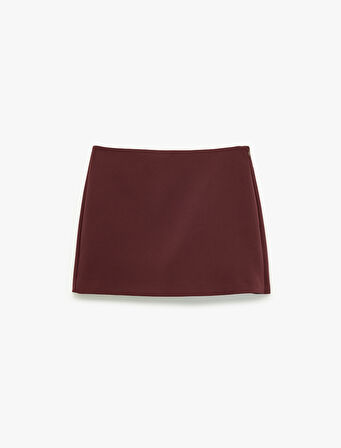 Slim Fit Cep Detaylı Mini Şort Etek