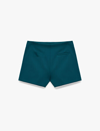 Slim Fit Cep Detaylı Mini Şort Etek