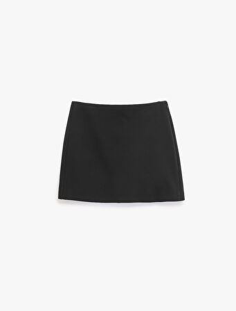 Slim Fit Cep Detaylı Mini Şort Etek