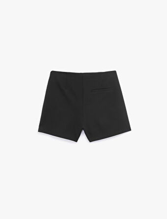 Slim Fit Cep Detaylı Mini Şort Etek