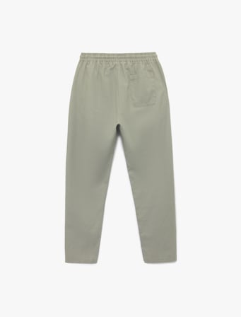 Keten Pamuk Karışımlı Beli Bağcıklı Chino Pantolon