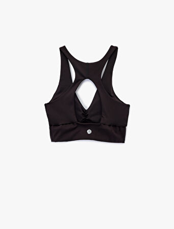 Kolsuz V Yaka Pencere Detaylı Sporcu Sütyeni