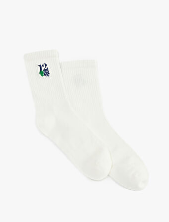 İşlemeli Soket Yılbaşı Çorabı