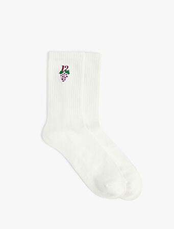 Yılbaşı Temalı İşlemeli Tenis Çorabı