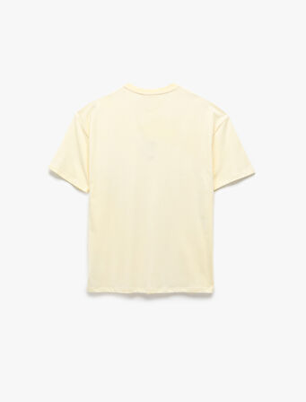 Rahat Kalıp Kısa Kollu Bisiklet Yaka Ördek Nakışlı Tişört