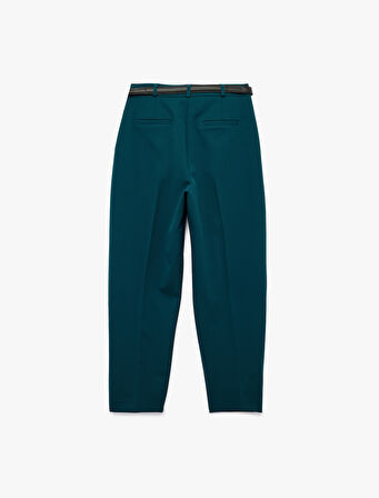 Regular Fit Cepli Kemer Detaylı Havuç Pantolon