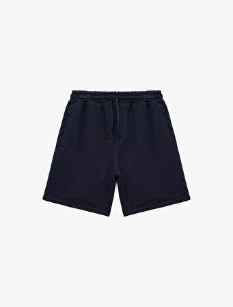 Rahat Kesim Cep Detaylı Beli Bağcıklı Spor Şort