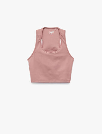 Kolsuz Bisiklet Yaka İnterlok Sırtı Pencere Detaylı Sporcu Sütyeni