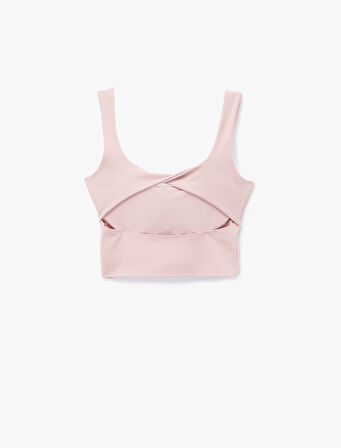 Slim Fit Kolsuz U Yaka Sırtı Pencere Detaylı Sporcu Sütyeni