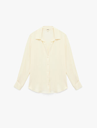 Regular Fit Uzun Kollu Klasik Yaka Saten Gömlek