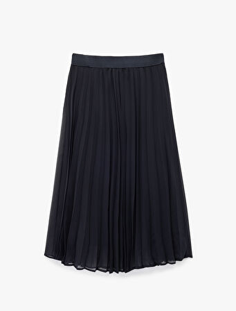 Midi Boy İnce Piliseli Şifon Etek