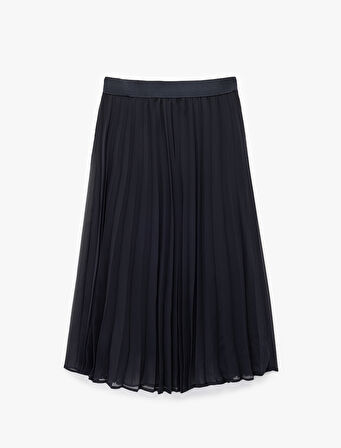 Midi Boy İnce Piliseli Şifon Etek