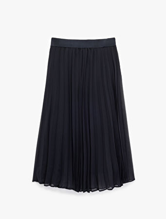 Midi Boy İnce Piliseli Şifon Etek