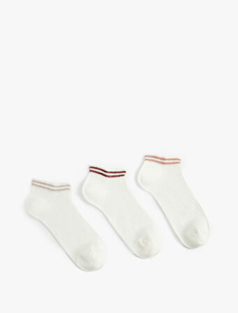 Pamuklu Çizgili 3'lü Patik Çorap Seti