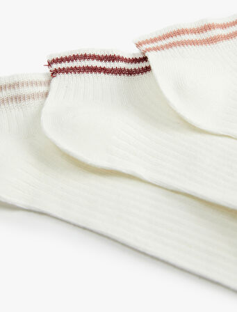 Pamuklu Çizgili 3'lü Patik Çorap Seti