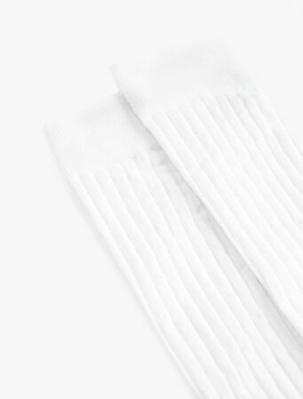 Pamuklu Dokulu Diz Altı Çorap