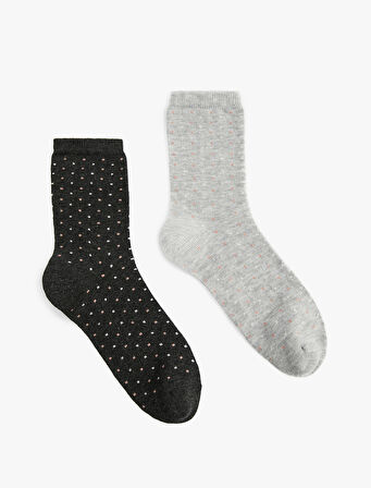 Desenli 2'li Soket Çorap Seti