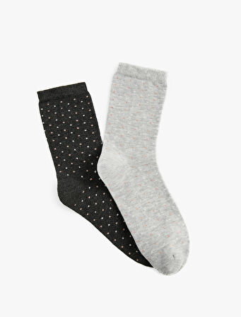 Desenli 2'li Soket Çorap Seti