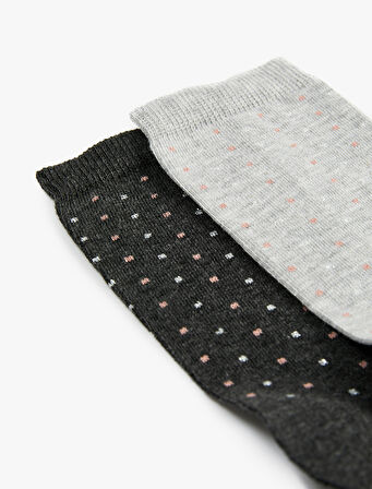 Desenli 2'li Soket Çorap Seti