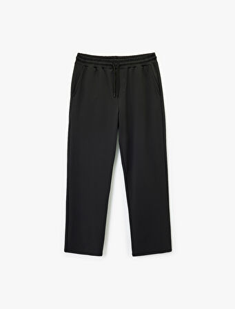 Rahat Kalıp Cepli Beli Bağcıklı Geniş Paça Spor Eşofman Altı