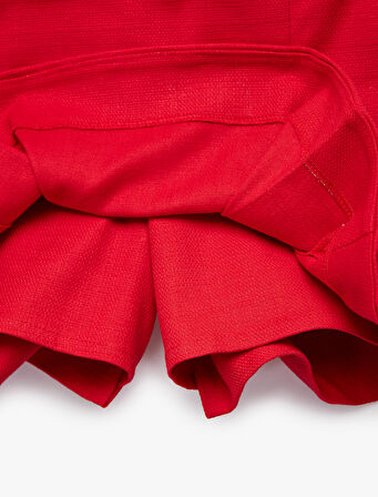 Düğme Detaylı Pamuklu Tüvit Yüksek Bel Şort Etek