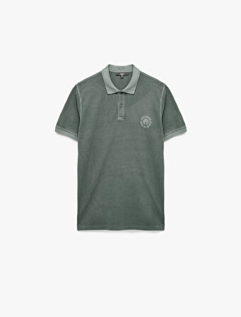 Regular Fit Nakışlı Kısa Kollu Pamuklu Polo Yaka Tişört