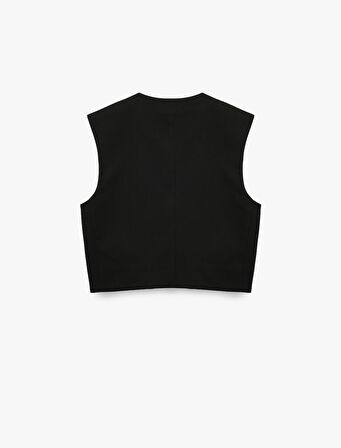 Metal Aksesuarlı Kolsuz Bisiklet Yaka Yelek