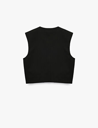 Metal Aksesuarlı Kolsuz Bisiklet Yaka Yelek