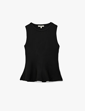 Regular Fit Kolsuz Peplum Bluz