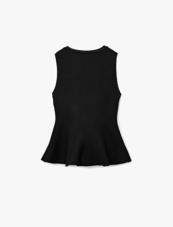 Regular Fit Kolsuz Peplum Bluz