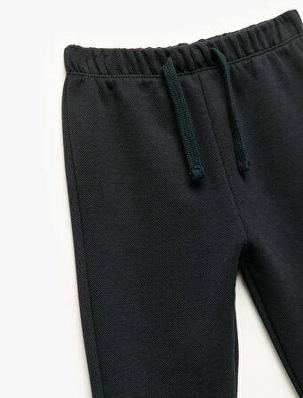 Pamuklu Katlamalı Paça Pike Kumaş Eşofman Altı