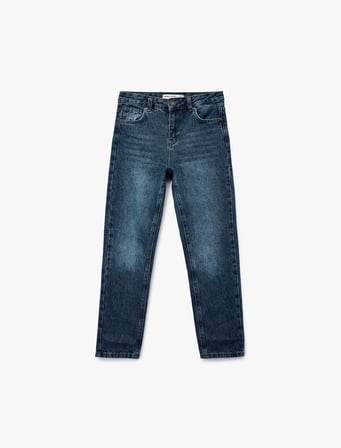 Rahat Kesim Pamuklu Denim Pantolon - Dad Jean 