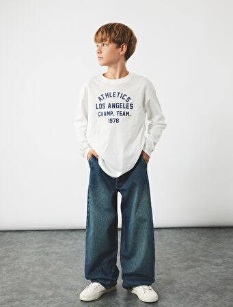 Pamuklu Geniş Paça Denim Pantolon - Loose Fit Jean