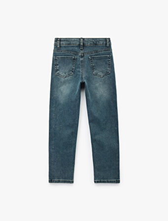 Pamuklu Cep Detaylı Denim Pantolon - Straight Fit