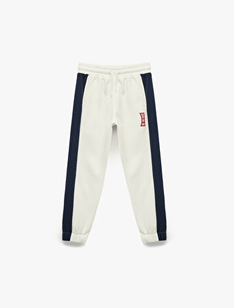 Üç İplik Şardonlu Cepli Beli Lastikli Renk Kontrastlı Jogger Eşofman Altı