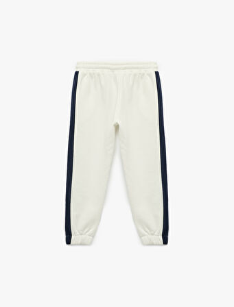 Üç İplik Şardonlu Cepli Beli Lastikli Renk Kontrastlı Jogger Eşofman Altı