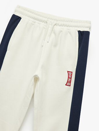 Üç İplik Şardonlu Cepli Beli Lastikli Renk Kontrastlı Jogger Eşofman Altı