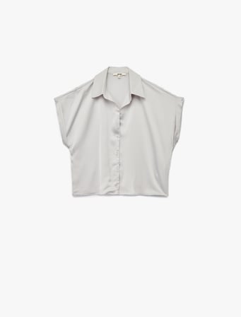 Regular Fit Kısa Kollu Saten Gömlek