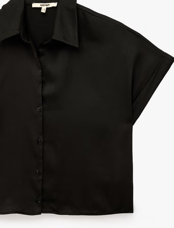 Regular Fit Kısa Kollu Saten Gömlek