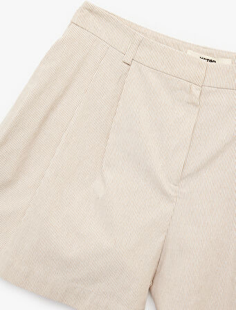 Regular Fit Cepli Pile Detaylı Kısa Şort