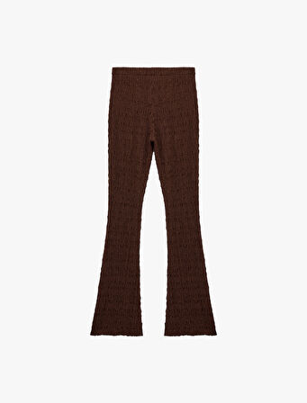 Bürümcük Yüksek Bel İspanyol Paça Pantolon