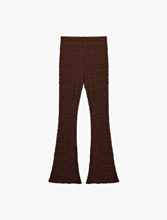 Bürümcük Yüksek Bel İspanyol Paça Pantolon