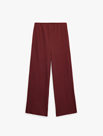 Beli Lastikli Dokulu Geniş Paça Pantolon