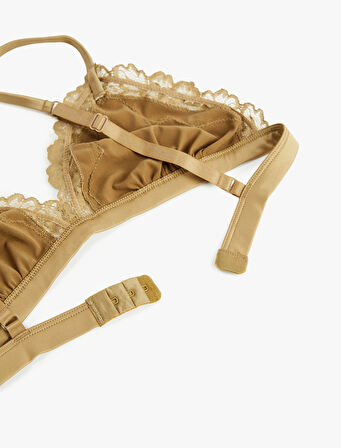 Dantel Detaylı Rahat Kalıp Dolgusuz Balensiz Sütyen