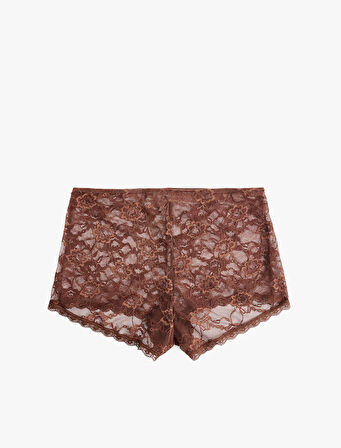 Dantel Detaylı Rahat Kalıp Kısa Şort