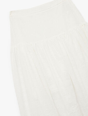 Pamuklu Rahat Kesim Midi Kloş Etek