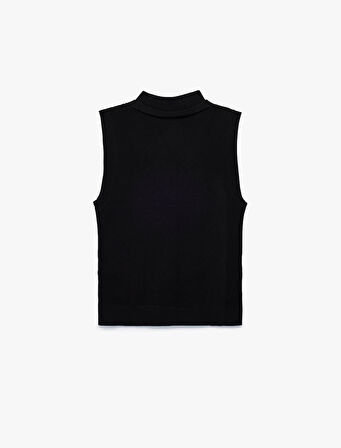 Düğmeli V Yaka Triko Yelek