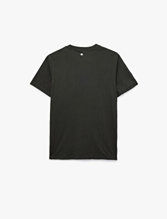 Rahat Kalıp Kısa Kollu Baskı Detaylı Bisiklet Yaka Basic Spor Tişört